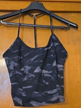 Victoria's Secret Black & Gray Printed Strappy Camisole